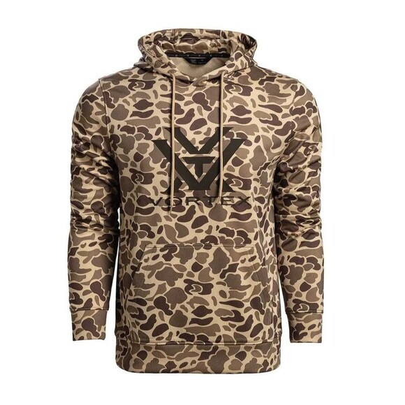 VORTEX Mens Core Logo Performance Waterfowl Camo Hoodie Pullover Large Hunting - Picture 1 of 6